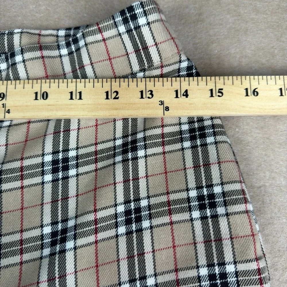 Nasty Gal Pants Womens US Size 6‎ Beige Plaid High Rise UK Made